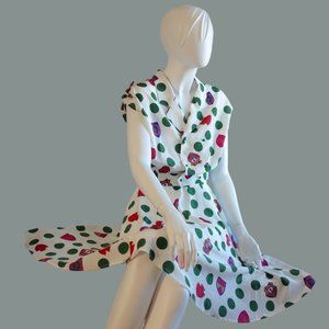 COPY - COPY - Summer Polka dots emerald green blouse and skirt matching set